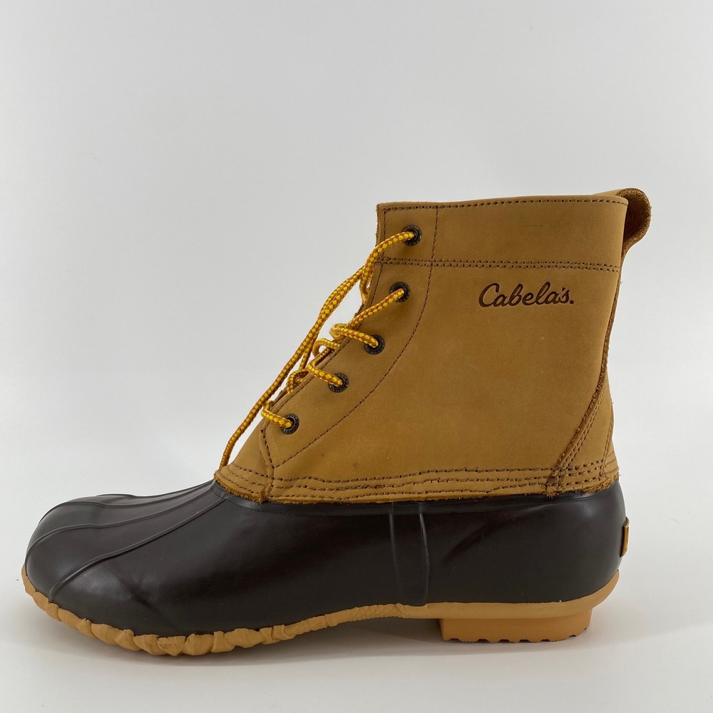 Cabelas Mens 13 D Steel Shank Duck Boots Brown Tan Leather Insulated Waterproof
